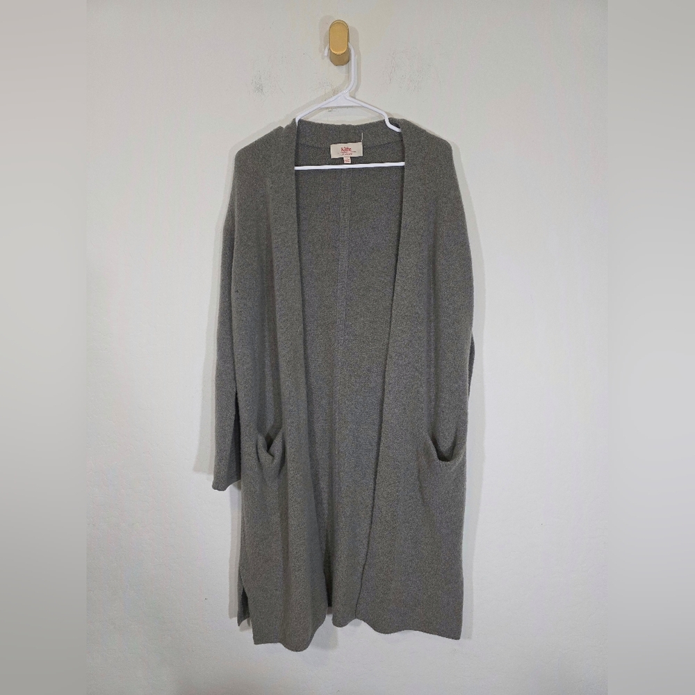Kilte Los Angeles Cashmere Long Cozy Loungewear Gray Cardigan W Pockets Medium 2
